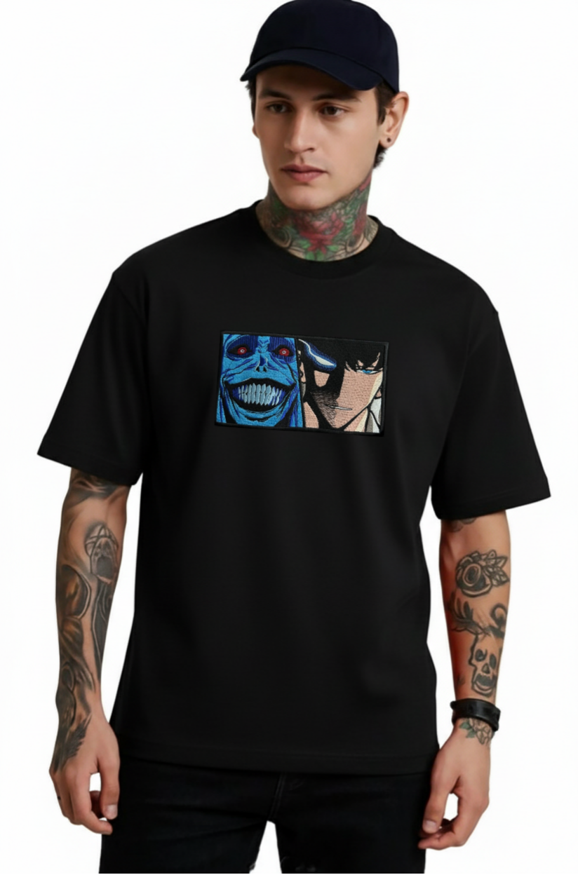 UNIQUE ANIMATION EMBROIDERY OVERSIZED TSHIRT